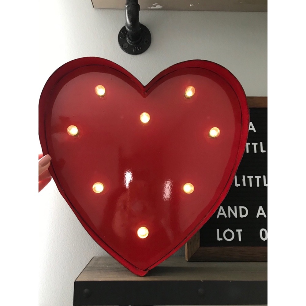 Red Heart Marquee Decor